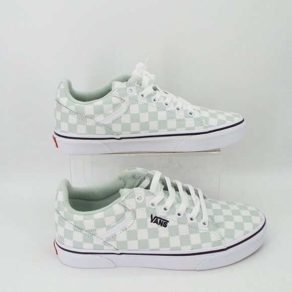 Vans Off The Wall Mint Green Checkerboard Skater Lace Up Sneakers Size 8.5 - Picture 2 of 14